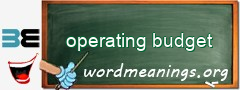 WordMeaning blackboard for operating budget